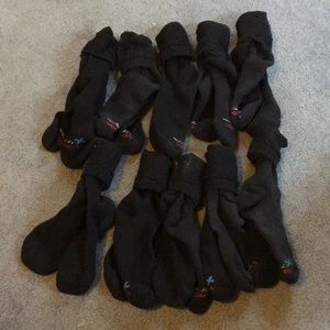 (10) Pairs Hanes X-Temp Black Crew Socks